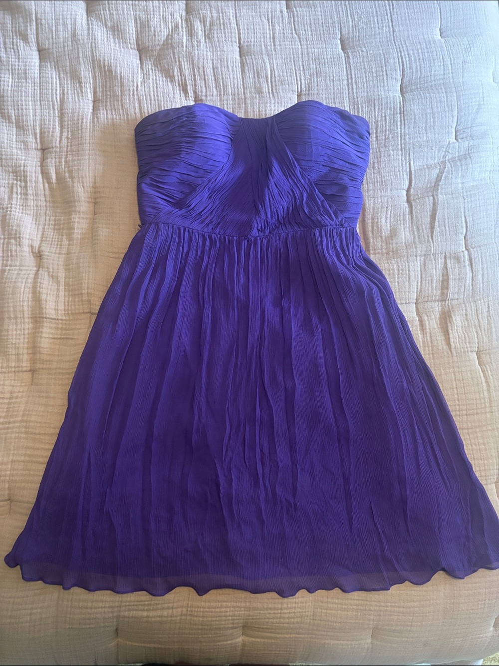 Donna Morgan Strapless Purple Chiffon Dress